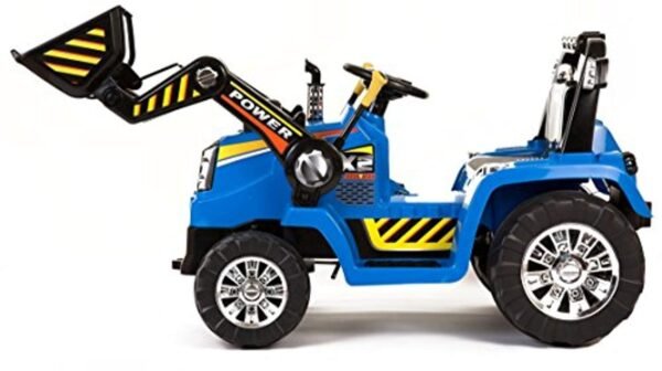 Kids 12v Electric Ride on Tractor With Front Loader Blue - LK Auto Factors
