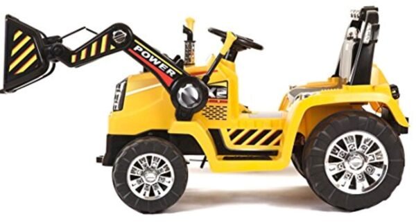 Kids 12v Electric / Battery Ride on Tractor / Digger Yellow - LK Auto Factors