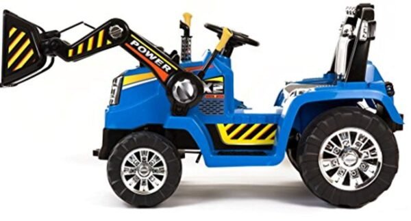 Kids 12v Electric Ride on Tractor With Front Loader Blue - LK Auto Factors