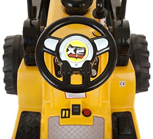 Kids 12v Electric / Battery Ride on Tractor / Digger Yellow - LK Auto Factors