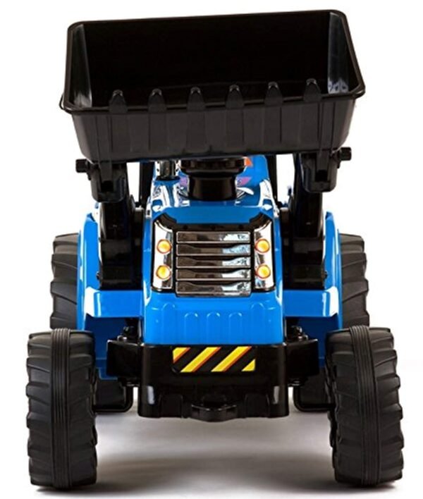 Kids 12v Electric Ride on Tractor With Front Loader Blue - LK Auto Factors