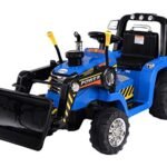 Kids 12v Electric Ride on Tractor With Front Loader Blue - LK Auto Factors