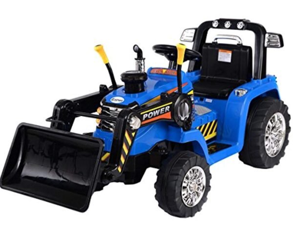Kids 12v Electric Ride on Tractor With Front Loader Blue - LK Auto Factors