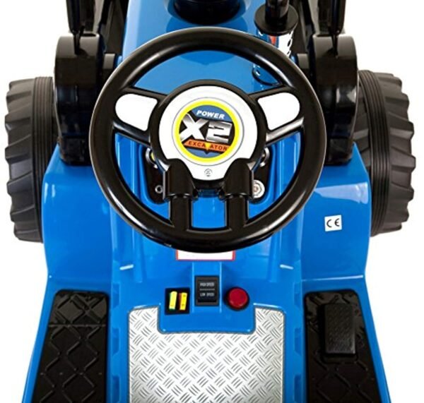 Kids 12v Electric Ride on Tractor With Front Loader Blue - LK Auto Factors