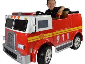 Hand Painted Electric Kids Ride On Toy Fire Engine - Deluxe Version - LK Auto Factors