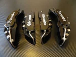 Black Brembo Brake Caliper Covers Kit 3D logo Front Rear 4pcs ABS - LK Auto Factors